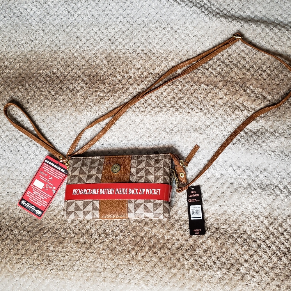 Stone mountain hand bag with rechargeable battery